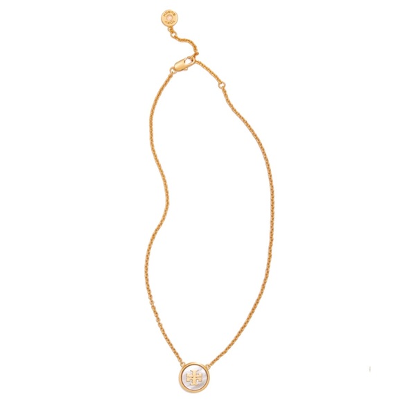 TORY BURCH • Semiprecious Pendant Logo Necklace - Picture 4 of 6
